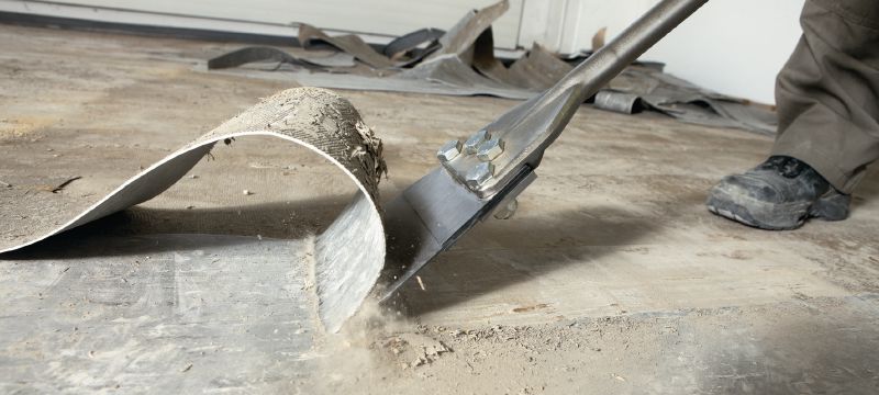 TE-Y FS Floor scrapers Extra-sharp SDS Max (TE-Y) floor scraper chisels for removing flooring and coatings using demolition tools Applications 1